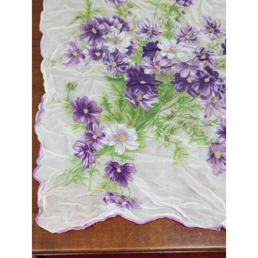 Purple Floral Scarf, Vintage!